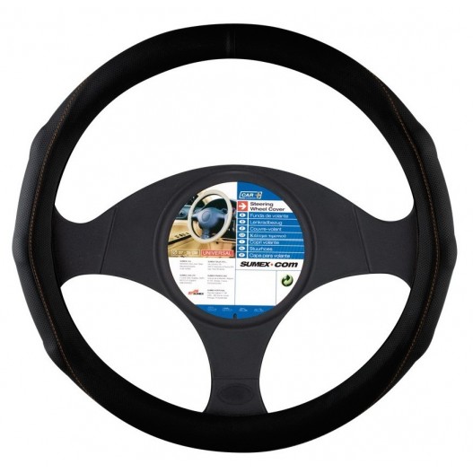 Funda Volante piel negra ergonómico.