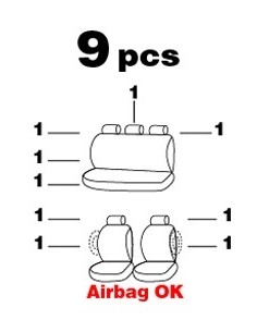Fundas asientos textiles Tallo color negro 2