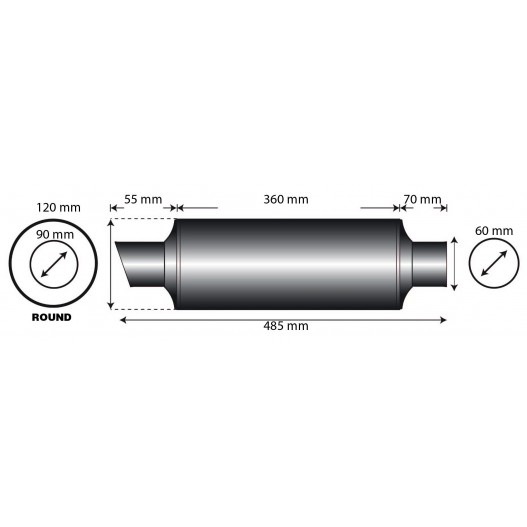 Terminal de escape acero inoxidable gun metal