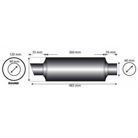 Terminal de escape acero inoxidable gun metal