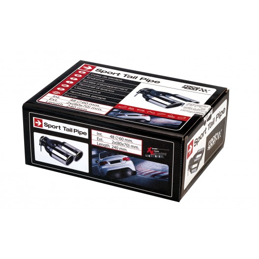 Cola escape doble salida Race Sport universal acero inoxidable 