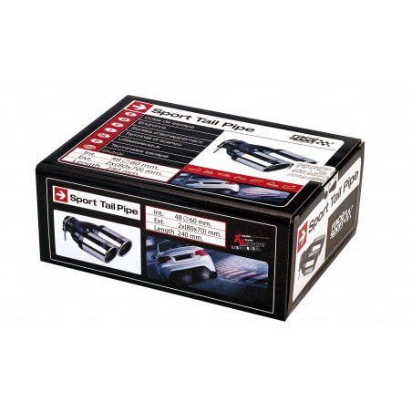 Cola escape doble salida Race Sport universal acero inoxidable 