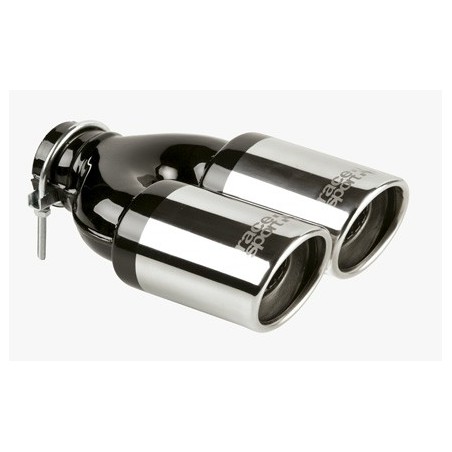 Cola escape doble salida Race Sport universal acero inoxidable 