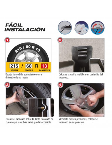 Juego de 4 Tapacubos, Diseño Indiana...