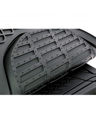 Tradineur - Set de 4 alfombrillas de terciopelo universales para coche,  alfombras delanteras y traseras con goma flexible para v