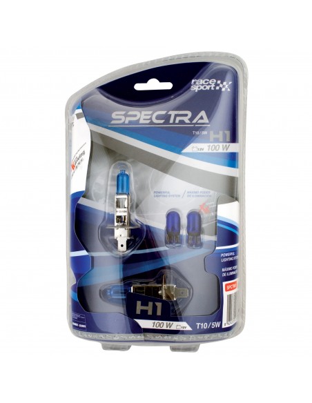 Set Bombillas "Spectra"  12V 100W + T10 Azul H1, H4, H7