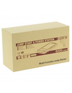 Arrancador portátil jump start y power bank con linterna LED para coche, moto, etc 2