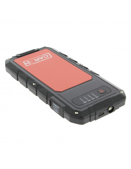 Arrancador portátil jump start y power bank con linterna LED para coche, moto, etc