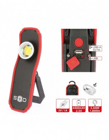 Lampara LED COB Recargable USB con...